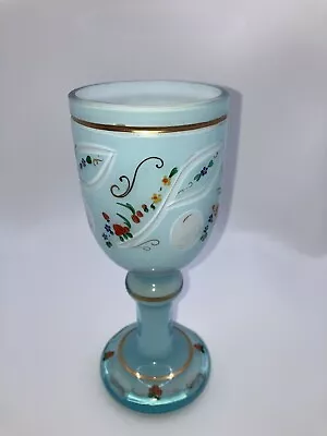 Buy Antique Bohemian Glass Cup Goblet 1900s Biedermeier Crystal #1 • 75£