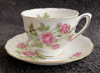 Buy Royal Vale Bone China Cup & Saucer England Pink Roses Floral  • 14.13£
