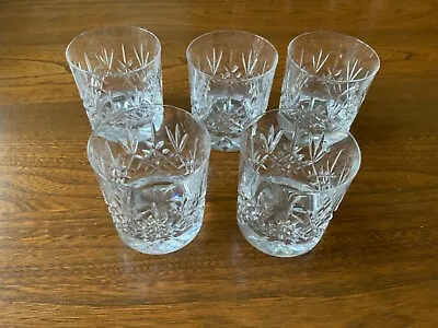 Buy 5 X Lovely Vintage Cut Glass Crystal Small Tumblers 3 “ • 20£
