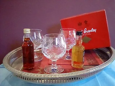 Buy ROYAL BRIERLEY Set Of 3 Crystal 6oz. Brandy Glasses In Elizabeth Design • 50£
