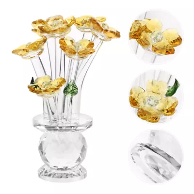Buy  Glass Bouquet Flower Ornament Crystal Decoration Accessories • 20.38£