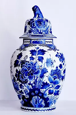 Buy Royal Delft Porceleyne Fles Xxl Ginger Jar 19.7 Inch Lidded Vase Excellent • 470.41£
