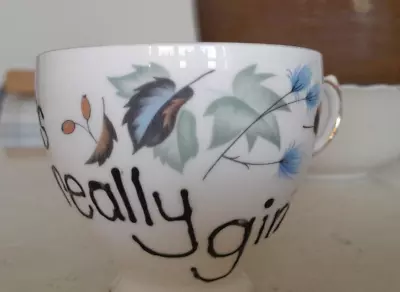Buy Fine Bone China 'It's Really Gin' Tea Cup Colclough Vintage English Hand Painted • 9.50£