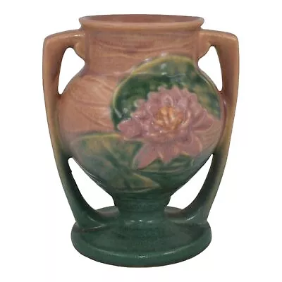 Buy Roseville Water Lily Pink 1943 Mid Century Modern Art Pottery Ceramic Vase 174-6 • 129.47£