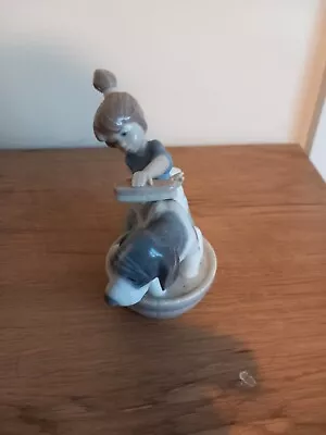 Buy LLADRÓ  Bashful  Bather Dog  Porcelain Girl Figurine • 19.99£