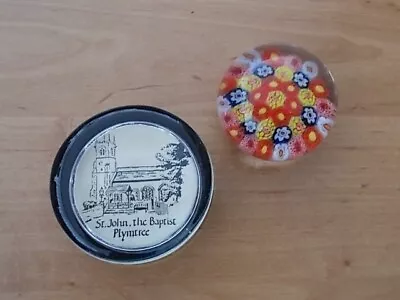 Buy Two Collectable Glass Paperweights Small Millefiori & Boxed Nigel Pain Plymtree • 12.99£