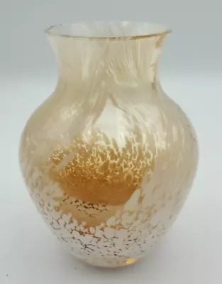 Buy Caithness Glass Vase Orange Amber Swirl Dappled • 10£