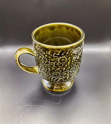 Buy Vintage Arthur Wood Pottery Decorative Patterned Ceramic Mug Khaki • 8.50£