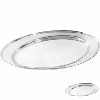Buy Stainless Steel Oval Rice Tray Plate Serving Platter Meat Buffet Platter 30cm  • 1.99£