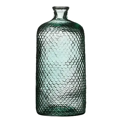 Buy Glass Vase Bud Flower Pot Holder Bottle Bulb Ribbed Vintage Recycled Heavy Decor • 47.99£