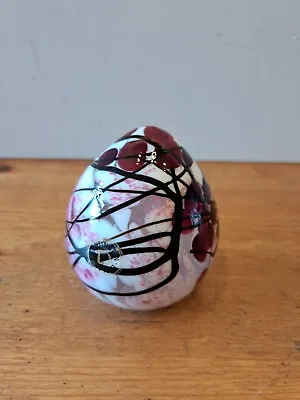 Buy Dartington Pink Red Paperweight Egg Shaped • 17£