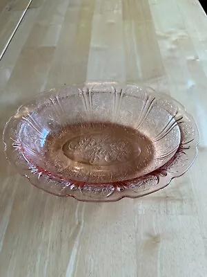Buy Vintage Jeannette Glass Co. Cherry Blossom Pink Oval Serving Bowl Vegetable • 13.51£