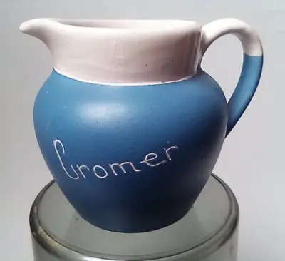 Buy Cromer Devonmoor  Pottery Vintage Jug Blue White  Glaze 8 Cm • 7£
