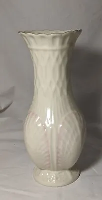 Buy Belleek Scallop Vase Ireland Ivory And Pink • 8.63£