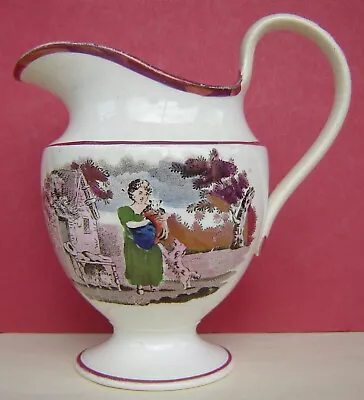 Buy Smith Pearlware Jug Woman With Dogs C1840 • 35£