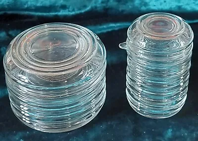 Buy 2 Unusual Vintage Glass Pots With Lids - Circular Design • 8£