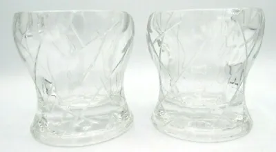 Buy Set Of 2 Royal Doulton Etched Cut Glass Candle Votive Holders 4  H - 3 3/4  D • 47.24£