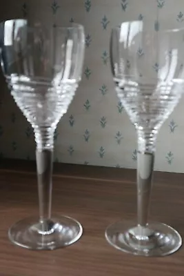 Buy 2 Stuart Crystal  Strata  Wine Glasses By Jasper Conran Super Cond, Signed 10   • 98£