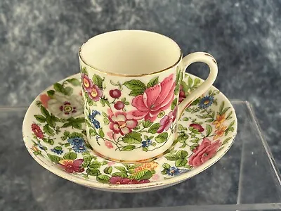 Buy Antique Crown Staffordshire Roses & Blossoms Cup & Saucer Reg No 622733 (1918) • 25£