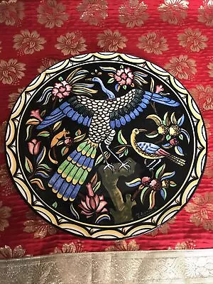 Buy Vintage Figural Faience Pottery Large Bird Platter/ Plaque Spain & Signed 14'' • 25£