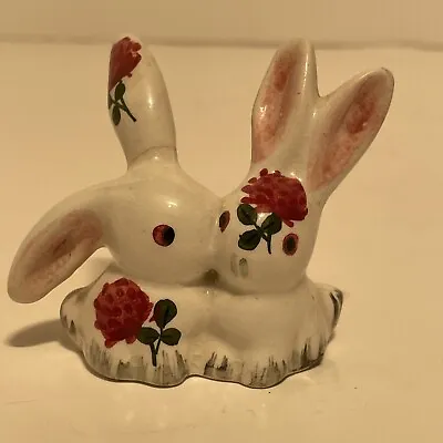 Buy Pilchta Bunny Rabbit Figurine Clover Floral Design Vtg. England Pottery 2.25” • 14.22£