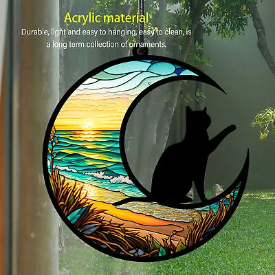 Buy Cat Memorial Suncatcher Stained Glass Window Hanging Colorful UV Printed Acrylic • 5.51£