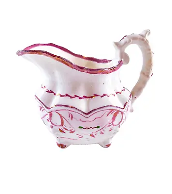 Buy ANTIQUE STAFFORDSHIRE PINK LUSTERWARE PEARLWARE JUG - Early 19th Century - VGC • 35£