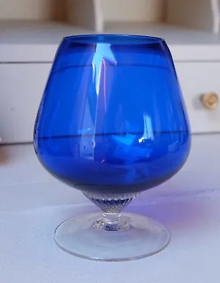 Buy Vintage Cobalt Blue Brandy Short Clear Twisted Stem Glass Vase - 5  Tall • 9.99£