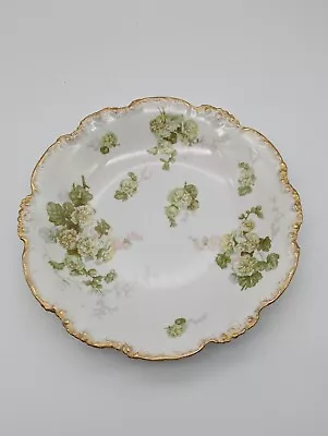 Buy Jean Pouyat Limoges France Serving Bowl Green W/ Pink Floral Gilted Edging 9.5  • 14.23£