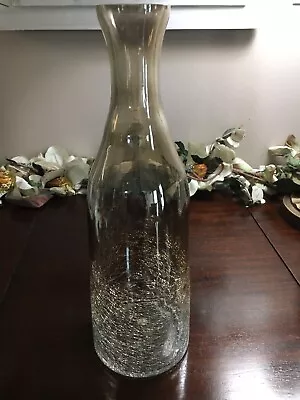 Buy Amber Blend Crackle Glass Decorative Vase/Bottle 13 3/4” Tall • 16.36£