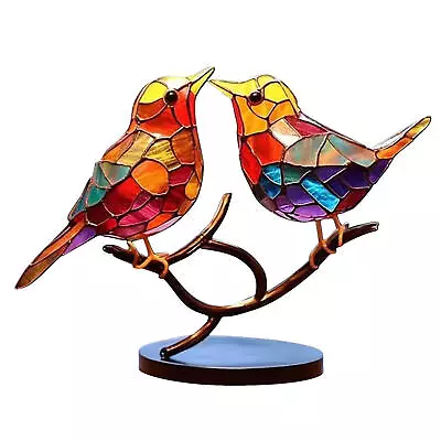 Buy Stained Glass Birds On Branch Stained Glass Desktop Ornaments Birds On Branch • 9.30£