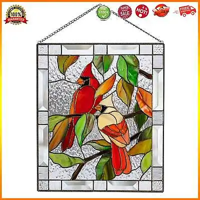 Buy Stained Glass Birds Panel Window Hanger For Garden Outdoor (1) • 10.36£