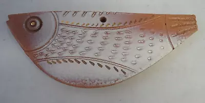 Buy Studio Art Pottery Style Orange White Gold Painted Clay Wall Hanging Fish • 9.99£