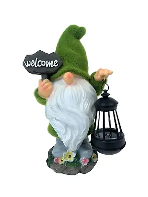 Buy Garden Ornament Gonk Solar Flocked Grass Gnome Welcome Home Decor  33cm • 16.95£