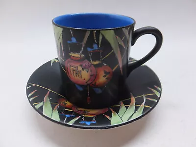 Buy Crown Ducal Chinese Lanterns Art Deco Coffee Cup & Saucer, C1920's (2) • 25£