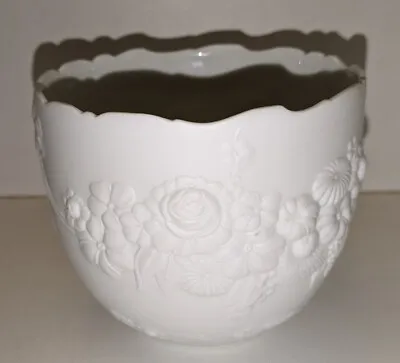 Buy Beautiful Kaiser Porcelain White Moulded Flower Bisque Plant Pot Signed M. Frey • 12.51£
