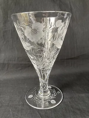 Buy Webb Crystal Stourbridge ,Intaglio Cut & Engraved Wine Glass ,Floral Design VCG • 79£