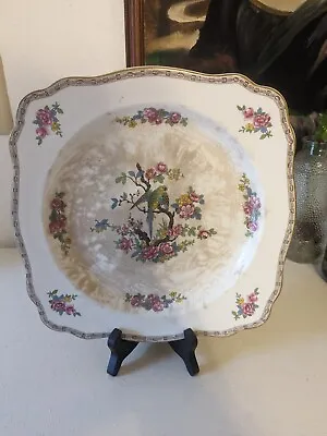 Buy Vtg. Crown Ducal Ware Plate 8 1/4  Cabbage Rose And Parrot Bird Pattern England • 18.97£