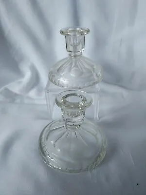 Buy Vintage Clear Glass Candle Holders • 8.99£