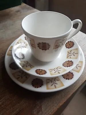 Buy Vintage Origional Royal Vale Brown Pattern China Trio - Cup , Saucer & Plate • 4£