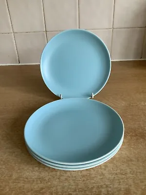 Buy Poole Twintone Pottery - Sky Blue & Dove Grey C104 - 4 X 15 Cm Side / Tea Plates • 20£