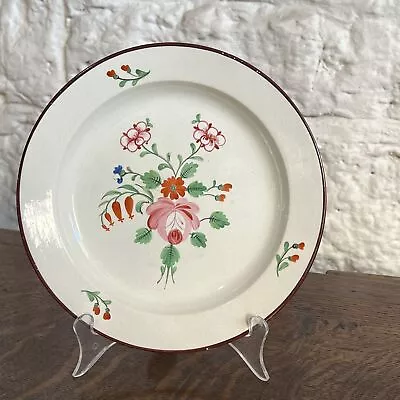 Buy Hartley Green & Co, Leeds, Creamware Plate, Flower Dec. C.1810 • 151.12£