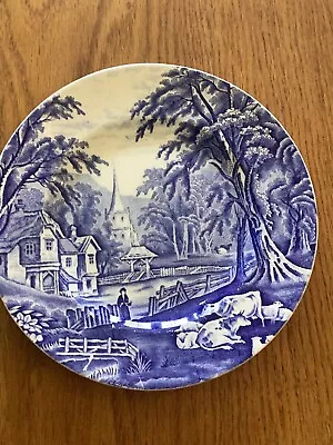 Buy Antique Rural England Blue And White Tea Plate Midwinter Ltd Burslem England  • 16£