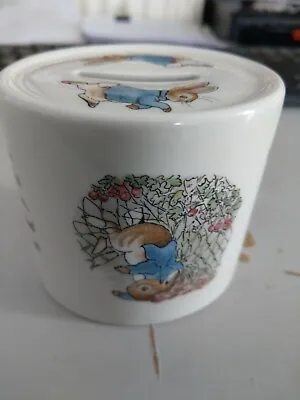 Buy Wedgewood 1980s Peter Rabbit Very Rare Design Money Box With Stopper + Cup Mug • 50£