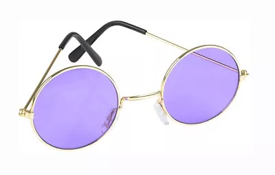 Buy Purple - Round Lennon Glasses Ozzy Hippie Hippy Fancy Dress 60s 70s Festival • 2.75£