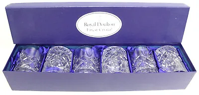 Buy Set Of 6x Vtg ROYAL DOULTON Finest Crystal CICANT TUMBLER Glasses 4  BOXED -  • 14.50£