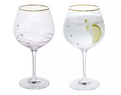 Buy Dartington Glitz Gold Copa Pair - Set Of 2 Gin Glasses Gift Boxed • 46.26£