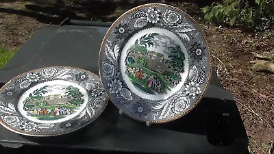 Buy Pair Transfer Printed Side Plates With Hand Colouring 1950s 20cmWood &sons 1950s • 2£