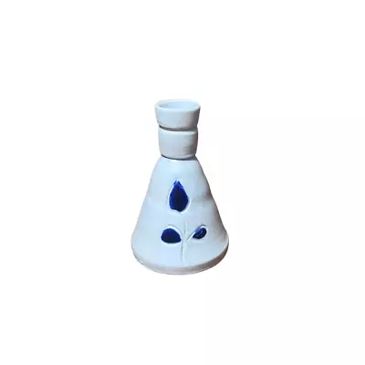 Buy Vintage Williamsburg Salt Glazed Mini Bud Vase -3.5 -Marked-Blue Tulip Design • 14.44£
