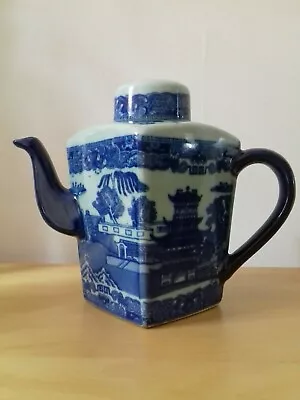 Buy Asian Blue Willowceramic Sqaure Teapo Tvictoria Ware Ironstone • 39.99£
